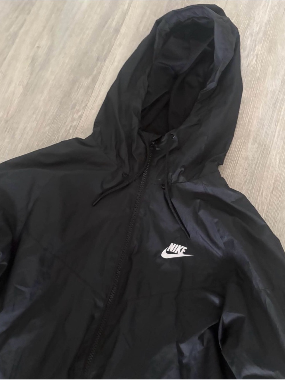 Nike Unisex Black Hooded Windbreaker Jacket (Small)